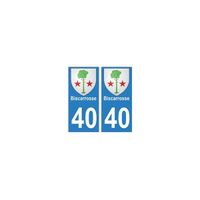 40 Biscarrosse autocollant plaque blason armoiries stickers département ville - Angles : arrondis Arrondis