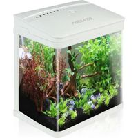 Nobleza - Aquarium en verre 7L avec lumières LED. Système de filtration écologique et pompe à eau intégrée. Couleur : blanc.