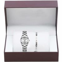 Coffret cadeau montre femme , montre à quartz élégante + bracelet de luxe - bracelet en acier inoxydable - Argent