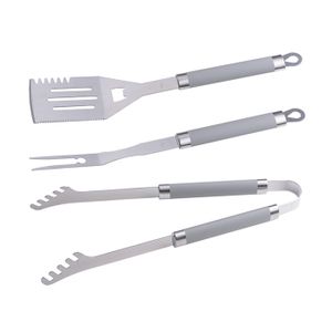 USTENSILE Set d'accessoires barbecue Master Grill&Party, spatule, fourchette, pince, acier inoxydable, MG113