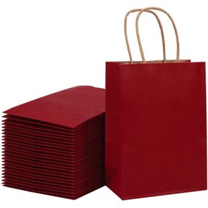 12 grands sacs papier kraft rouge motifs coeurs 31x10x42cm 6670 