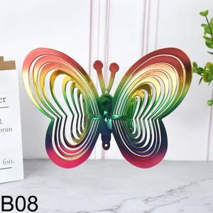 CARILLON À VENT Carillons éoliens colorés en forme de cœur,papillon réfléchissant,moulin à vent en spirale 3D,décoration de jardin- B08[D689306]