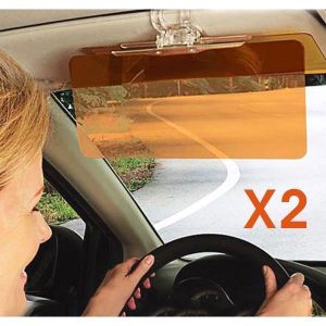 TFY Lot de 2 extensions de pare-soleil pour pare-soleil de voiture et pare-soleil anti-/éblouissement Noir