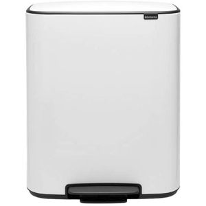 Blanc 211447 2 x 30L avec 2 seaux int/érieurs Brabantia Poubelle /à p/édale Bo