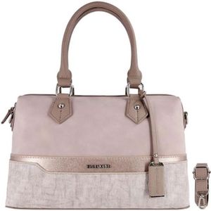 SAC À MAIN David Jones - Sac Main Polochon Bowling Femme - Cuir Multicolore Bande Paillette - Sac Elégant Mode Porté Epaule Bandoulière - Rose