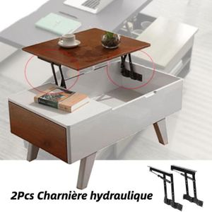 2Pcs Cadre de Levage de Table Basse pour Salon Bureau Chambre Hôtel Bricolage Zerone Charnière Hydraulique Capacité de Charge de 50kg 