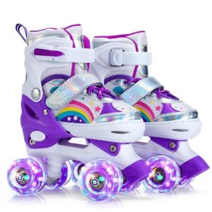 Rollers pour enfant design violet avec éléments LED et châssis double