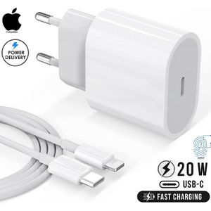 CHARGEUR TÉLÉPHONE Chargeur iPhone Rapide 20W compatible iPhone + câble 1m USB C vers Lightning |ISOKA®|