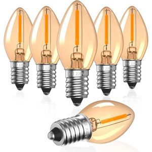 AMPOULE - LED C7 Ampoule LED E14 Bougies 0,5W Ambre Blanc Chaud 2200K Veilleuse LED E14 Vintage Remplace 5W 50lm Ampoule Décorative[S451]
