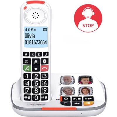 Téléphone DUO sans fil avec répondeur blanc - Cdiscount Téléphonie
