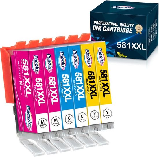 Cartouche D'encre Jaune Canon CLI-581 Authentique - Encre D'origine Pour Imprimantes Canon Compatibles