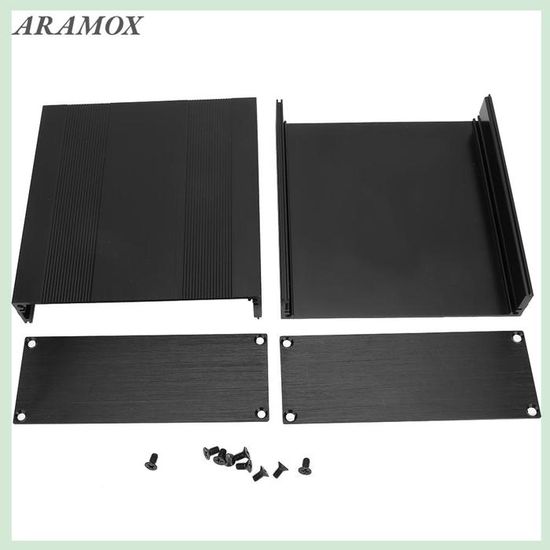 Boîtier Aluminium Boîtier De Projet En Aluminium, Boîtier De Boîtier électronique 80 X 160 X 180 Mm Accessoire De Carte De Circuit Imprimé De Boîte De Jonction PCB Noir Sable Pour GPRS