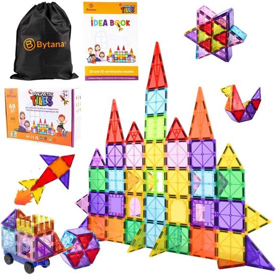 Jeu De Construction Magnétique 110 Pièces - Blocs 3D Aimantés Éducatifs Pour Enfants