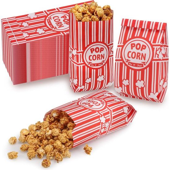 30 Boîtes à Popcorn En Carton - 2 Couleurs (bleu, Rouge), 6 Designs, Dimensions 11,5 Cm De Haut - Pour Fêtes, Cinéma