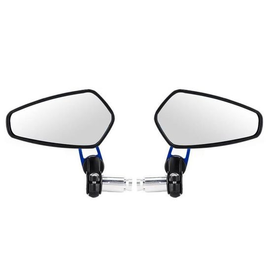 MEIHE Rétroviseurs Latéral De Moto - 2Pcs - Poignée En Aluminium - Vue Arrière Miroir(Bleu)