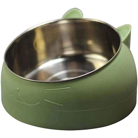 Gamelle Chat, Inclinée Bol pour Chat en Acier Inoxydable,Bol de