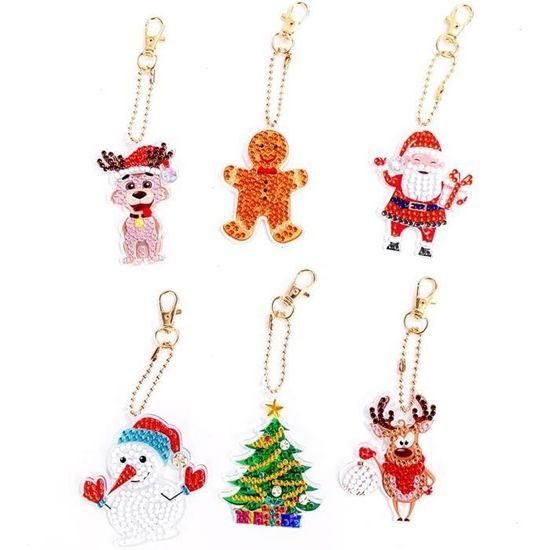 Kit 11 Pièces Peinture Diamant 5D Porte-Clés Licorne Et Papillon - Bricolage DIY Pour Enfants Et Adultes