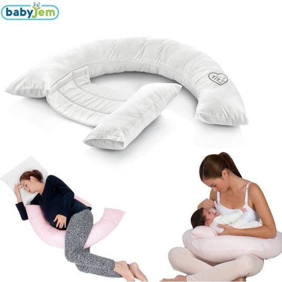 BabyJem Coussin de sommeil et d'allaitement pour la grosse - après et avant  l'accouchement, Coussin de grossesse, Support de dos - Cdiscount  Puériculture & Eveil bébé