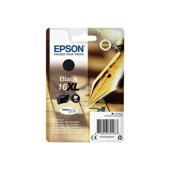 EPSON Cartouche d'encre T1631 XL Noir - Stylo Plume (C13T16314012)
