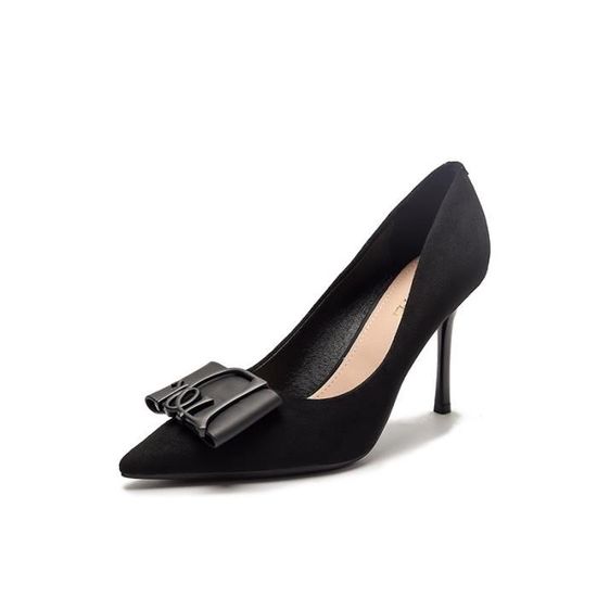 Escarpin Femme Noir à Talon Carré 10 Cm - Pointure 36 Neuve Sans Emballage, Marque Cink Me