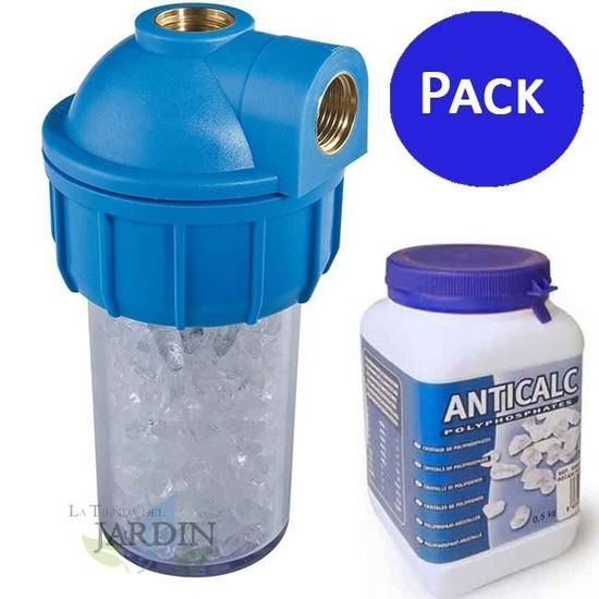 Pack 2 Cartouches Filtrantes SINEA - 1 Anti-calcaire Polyphosphate + 1 Filtre 5 Microns - Pour Porte-filtre 9'' 3/4
