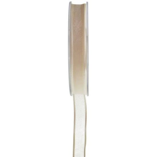 CaPiSo Ruban Organza Transparent 6 Mm Noir – 100 M De Ruban Mousseline De Soie Bord Tissé Pour Décoration & Couture