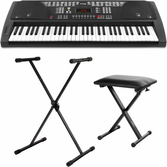 FunKey 61 Keyboard noir Set incl. Support de Clavier. Banquette ...