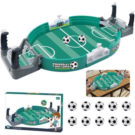 Mini Babyfoot Portable 41,5x20,5x8 Cm – 10 Balles, 4 Manettes – Jeu Interactif Enfant Adulte – Accessoires Complets – Cadeau Familial