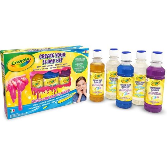 CRAYOLA Set Crée Ton Slime – Plus D’1 Kg De Colle Colorée Et Activateur – Pour Des Heures De Fun Dès 5 Ans