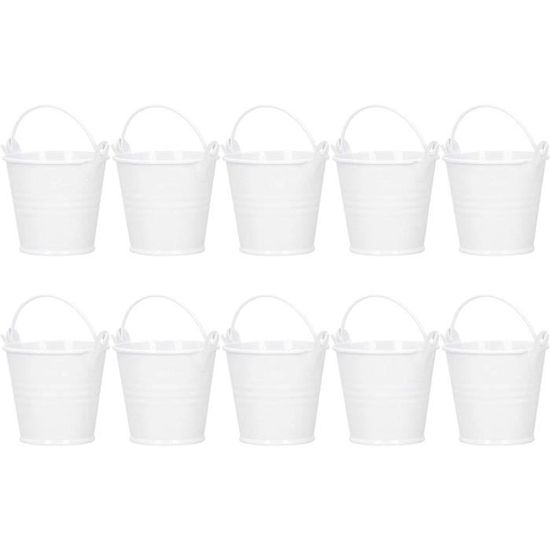 8 Mini Seaux à Plantes Métal Colorés - Avec Poignée Amovible, Idéaux Déco, Petits Pots De Fleurs Suspendus, Cadeau