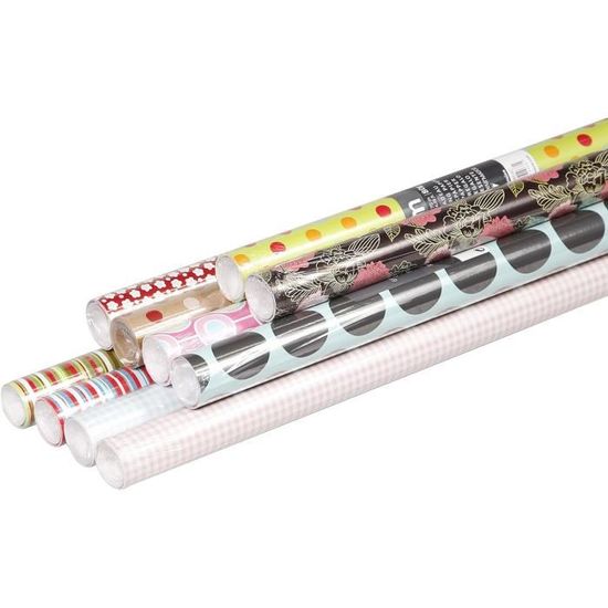 Lot De 10 Rouleaux Papier Cadeau Transparent Vegena 70x100 Cm Avec Nœuds