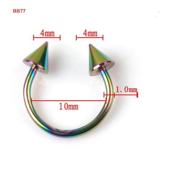 Piercing au nez,BB77Boule chirurgicale en acier inoxydable, 10 pièceslot, Piercing pour le