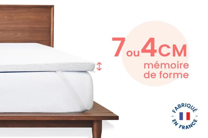 Mello - Surmatelas L'Original 4 cm 160x200  - Fabriqué en France - Surmatelas mémoire de forme, accueil moelleux