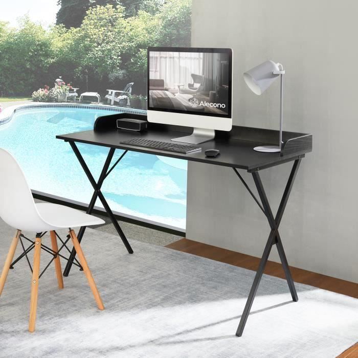 ALECONO Bureau métal Pied en forme de X Design plaque de protection - L 120 x P 50 x H 75 cm