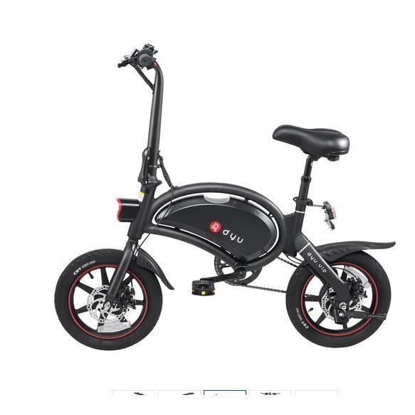 DYU D3+ Cyclomoteur Pliant Vélo Electrique 14 Pouces Pneus Gonflables en Caoutchouc Moteur 250W Batterie 10Ah Vitesse Max 25km/h Gam