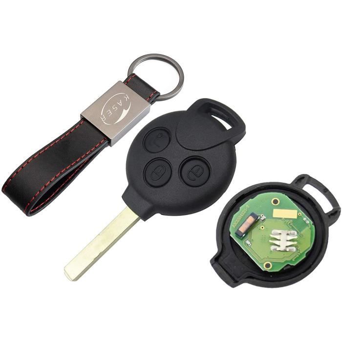 ANGOFIZ Clé Télécommande Vierge 3 Boutons Pour Smart Fortwo 450, Forfour 451, Roadster - À Programmer