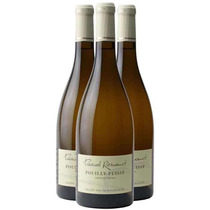 Pouilly-Fuissé Vieilles Vignes Blanc 2021 - Lot de 3x75cl - Domaine Pascal Renaud - Vin AOC Blanc de Bourgogne