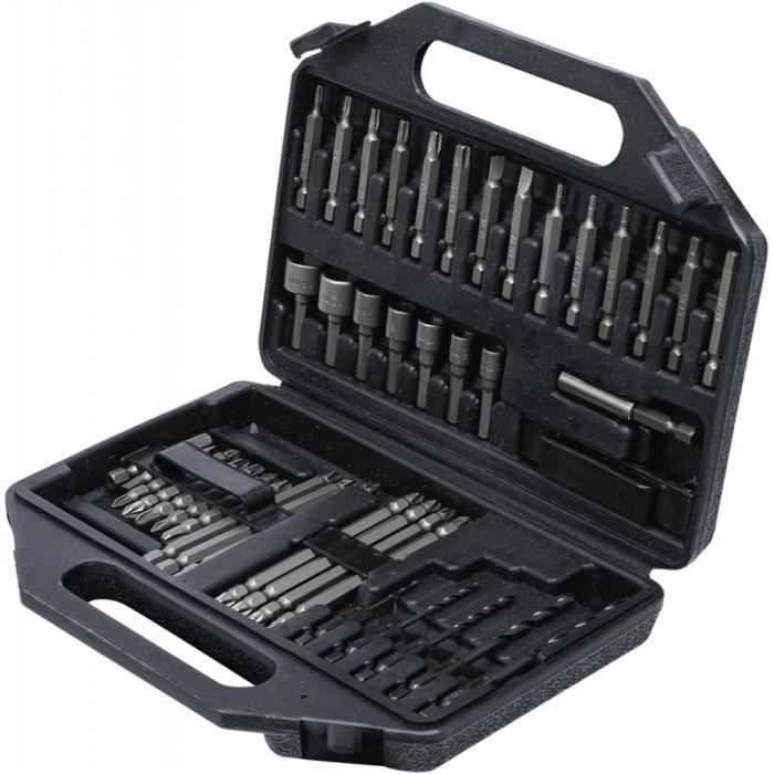 MALLETTE DE 41 EMBOUTS ET DOUILLES POUR PERCEUSE VISSEUSE 6 PANS 1/4