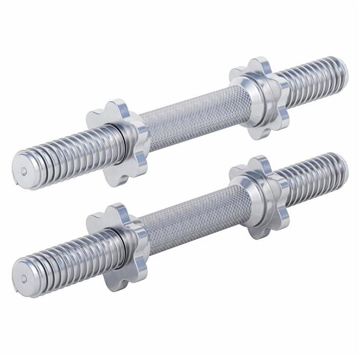 Deux barres courtes de 42cm, diamètre 30mm avec bague de serrage