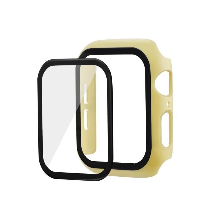 Élégant boîtier en verre pour Apple Watch serie 5 4 44mm 40mm iWatch 3 42mm 38mm verre tr A-Style Yellow-Series 4 5 40MM -XUNI3579