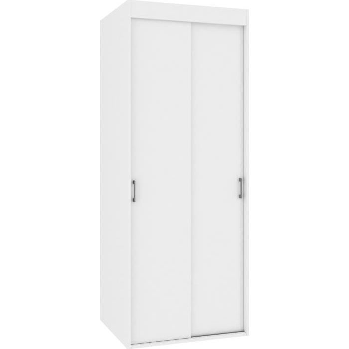 CECILA - Armoire portes coulissantes style moderne - 180x70x60 cm - Meuble de rangement Espace penderie - Dressing - Blanc