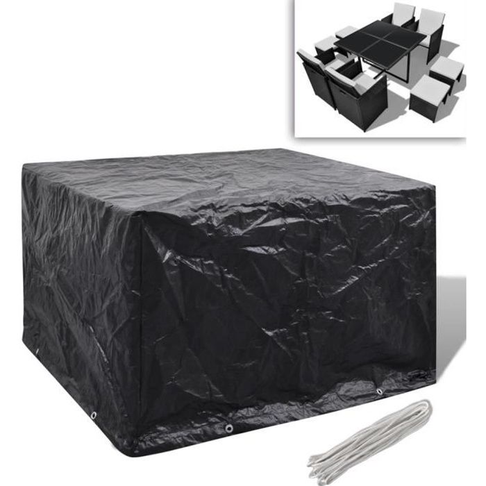 Housse De Protection Bâche Imperméable Pour Table Chaise De Jardin 113x113cm -PAI