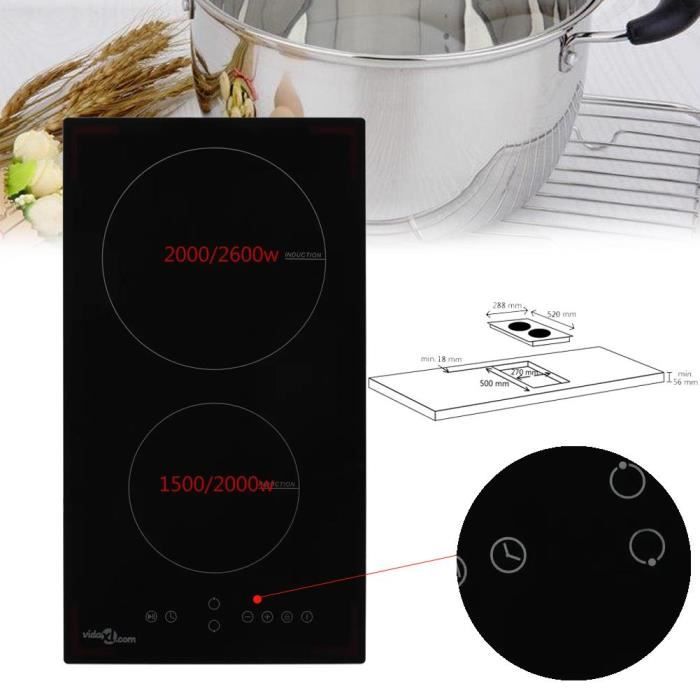 3500W Plaque de cuisson Induction - 2 Feux - Touch-Control - Minuteur - Sécurité enfants HB010