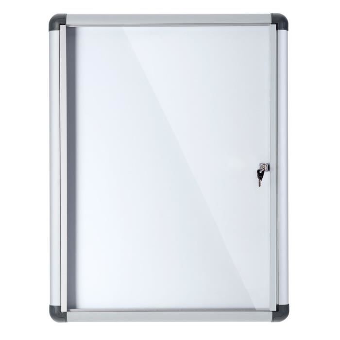 Bi-Office Vitrine d'Affichage Interieur Enclore Extra, Tableau Blanc Magnétique Verrouillable, 710 x 971 mm, 9 x A4 - VT630109690