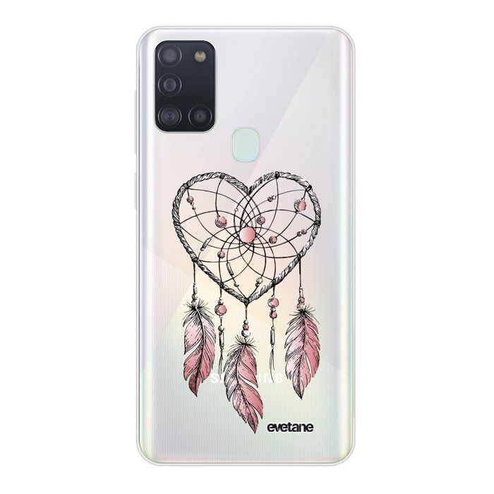Coque Samsung Galaxy A21S 360 intégrale transparente Attrape coeur Ecriture Tendance Design Evetane.