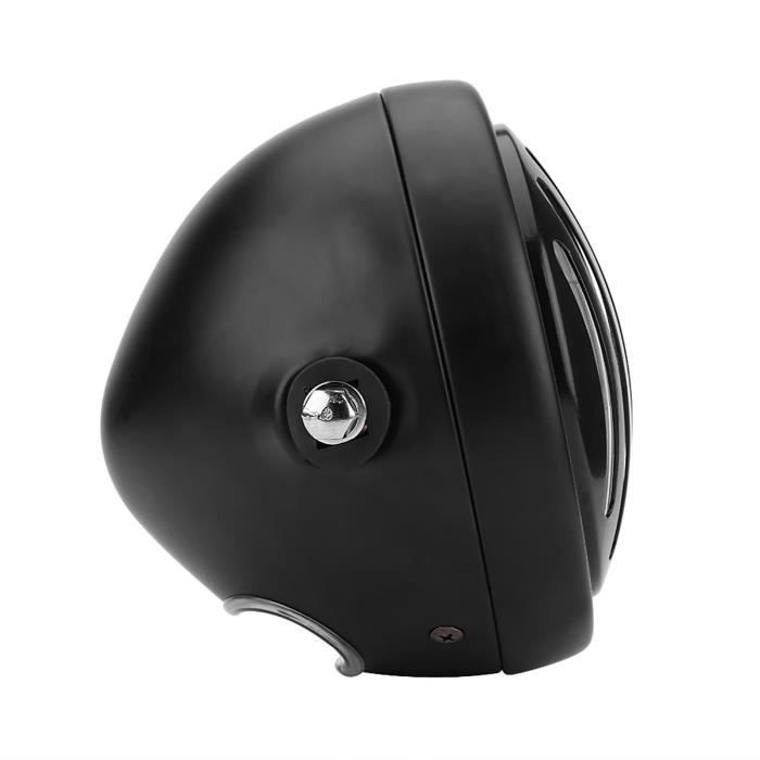 Fdit phare de style gril 6,3 pouces de phare de moto vintage noir style de gril universel pour Cafe Racer