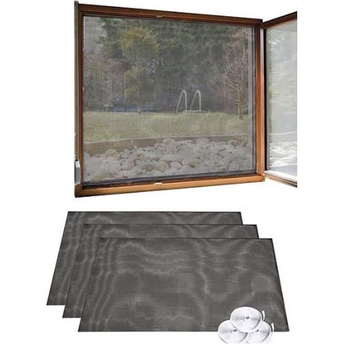 Brown 140 x 150 cm Moustiquaire Fenêtre Magnétique Noire Rideau de Moustiquaire pour Fenêtre Empêche de Passer Les Moustiques et Autres Bestioles en ETE 