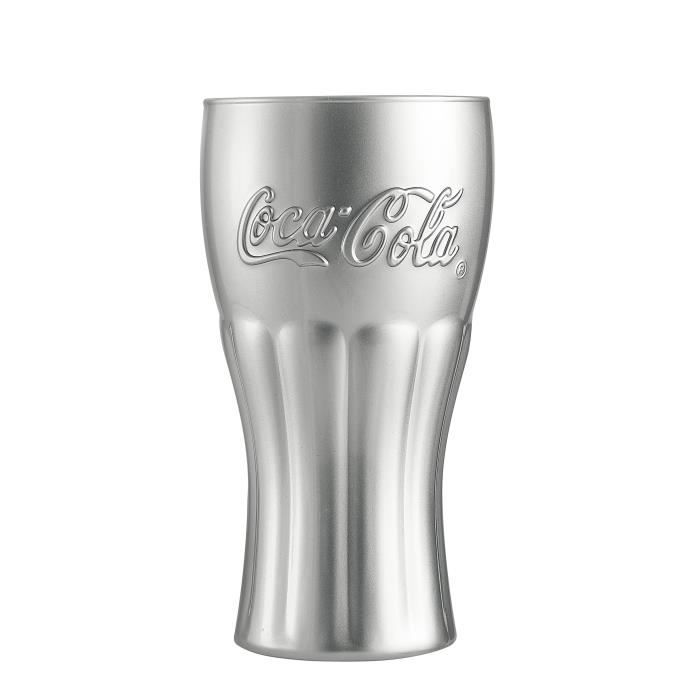 Verre à soda argenté 37 cl - Coca Cola Mirror - Luminarc