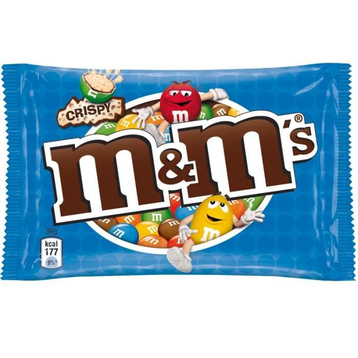 m&m's Crispy, chocolat, 24 sacs de 36g