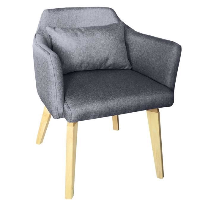 Chaise / Fauteuil scandinave Dantes Tissu Gris foncé